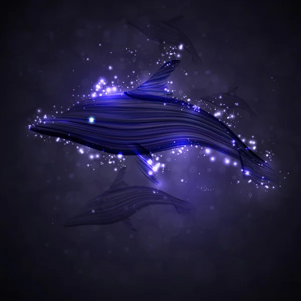 Dauphin néon — Image vectorielle