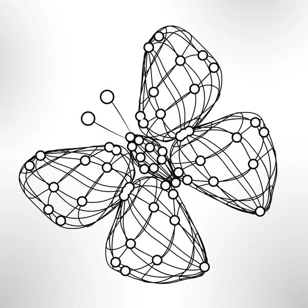 Mariposa abstracta brillante — Vector de stock