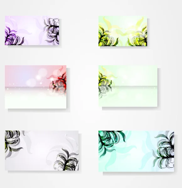 Set para fondo vector floral — Vector de stock