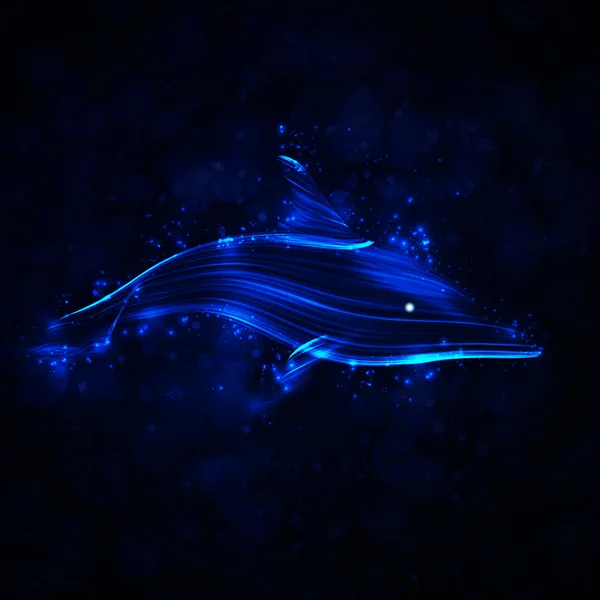 Neon delfin — Wektor stockowy