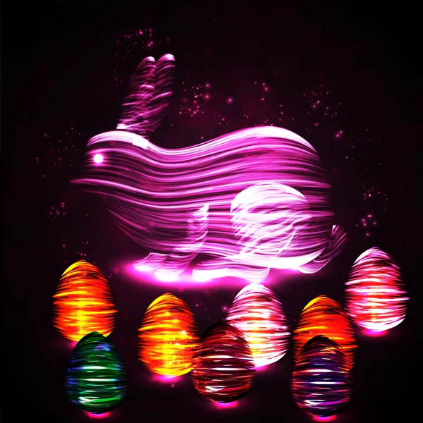 Neon konijn — Stockvector