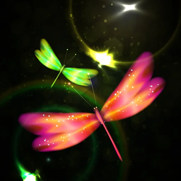 Shiny abstract dragonfly — Stock Vector