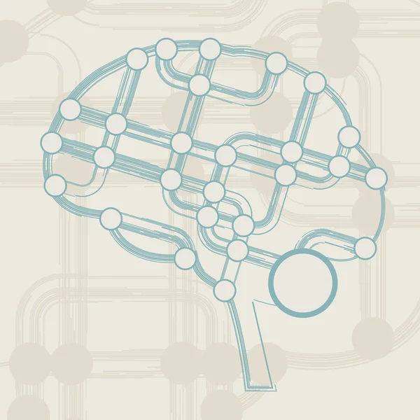 Forma de placa de circuito del cerebro — Vector de stock