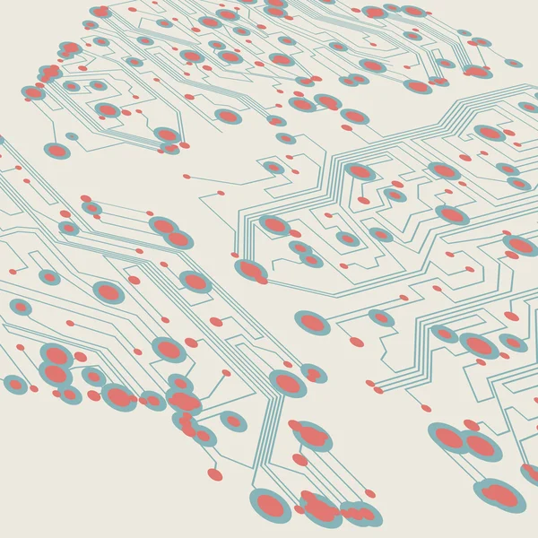 Carte de circuit rétro — Image vectorielle
