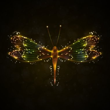 Shiny abstract dragonfly clipart