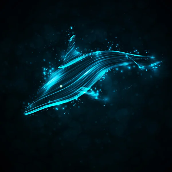Neon-Delfin — Stockvektor