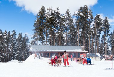 SARIKAMIS, TURKEY - MARCH 3: Apres-ski in cafe clipart