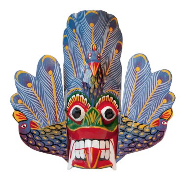 Handmade wooden mask Mauru Raksha from Sri-Lanka clipart