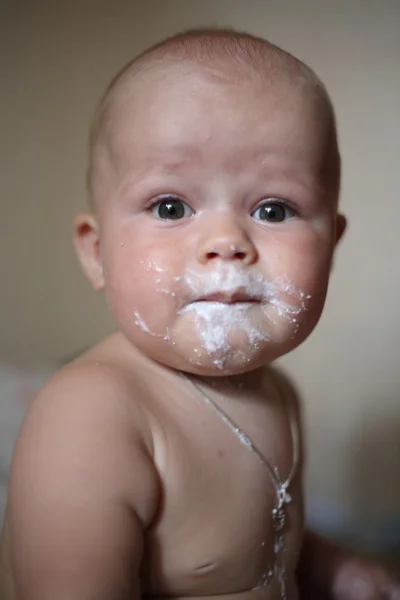 The baby who well eats — Stock Photo, Image