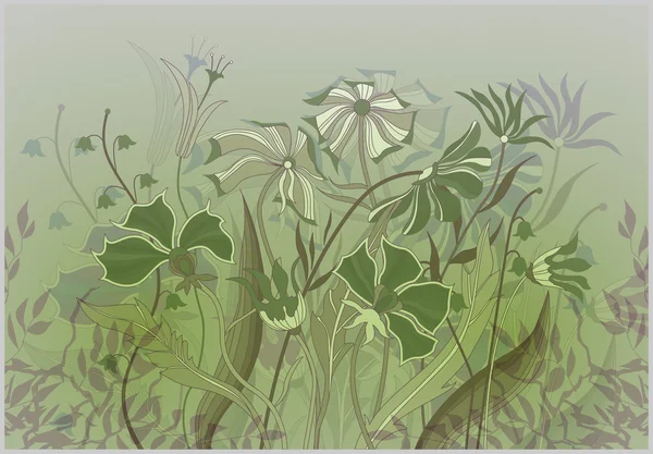 Fond avec des fleurs sauvages — Image vectorielle