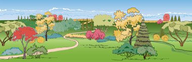 Summer landscape clipart