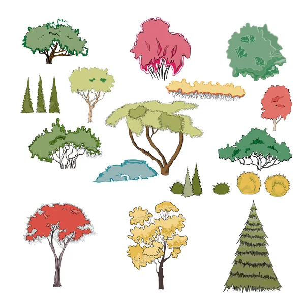 Un ensemble de plantes — Image vectorielle