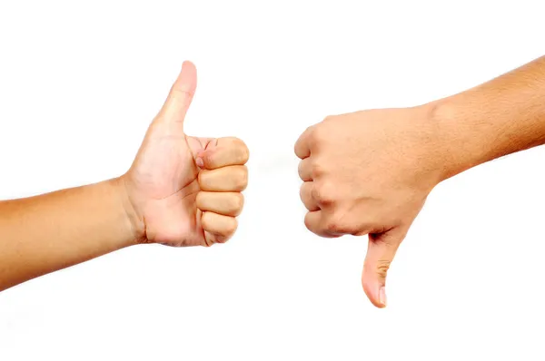 Thumbs Up And Down — Stock Photo, Image