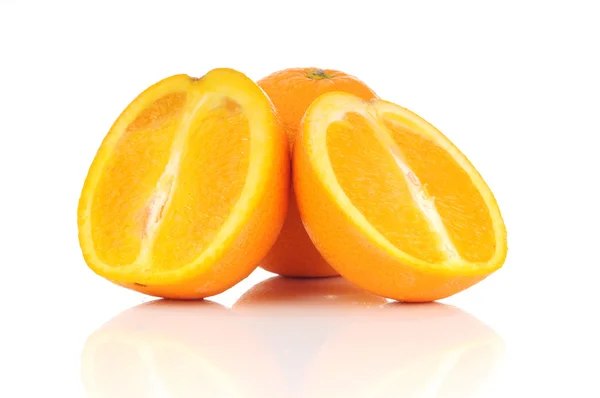 Lime oranje vruchten wit twee segment — Stockfoto