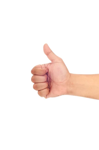 Thumbs up van rechts — Stockfoto