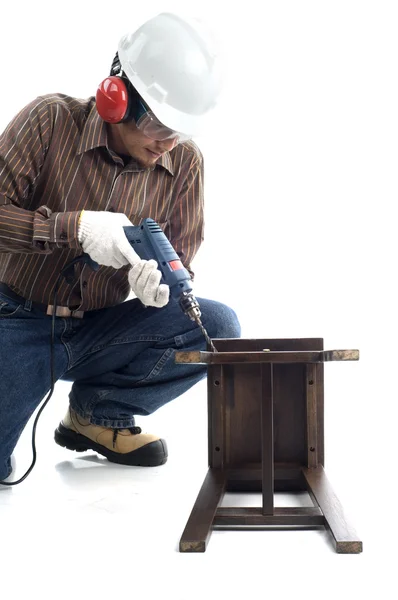 stock image Worker focus drilling