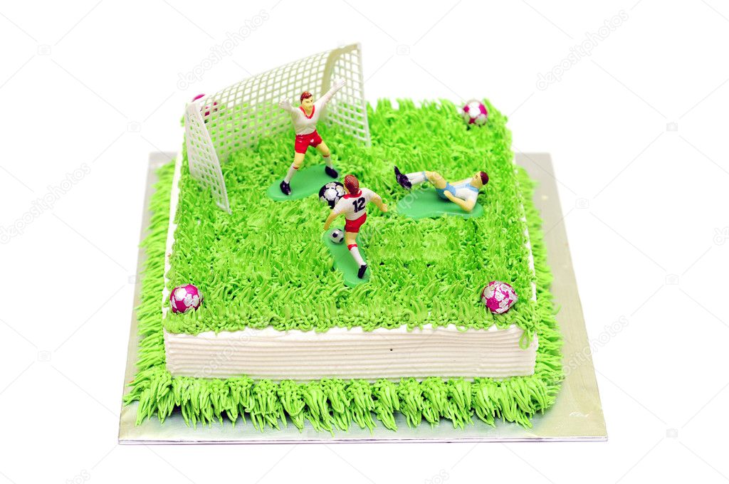 Football cake with player miniature
