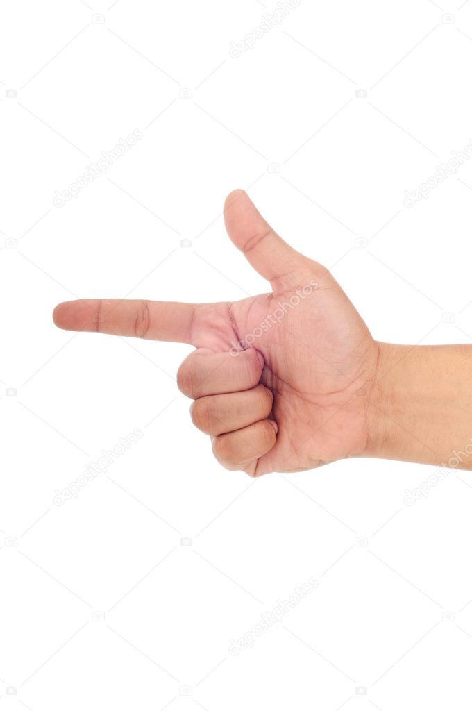 Hand shows sign of direction