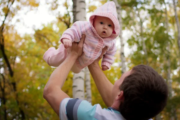Happy man with little baby girl — Stock Photo, Image