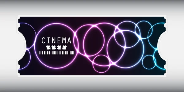 Bilhete de filme especial com design de plasma — Vetor de Stock