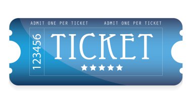 Special blue movie ticket for your website clipart