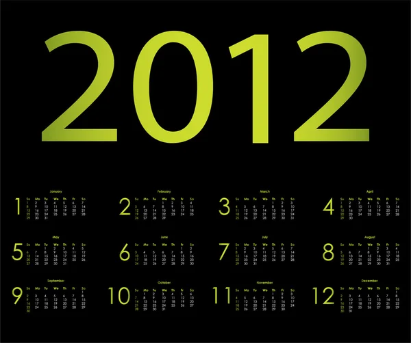 Conception du calendrier 2012 — Image vectorielle