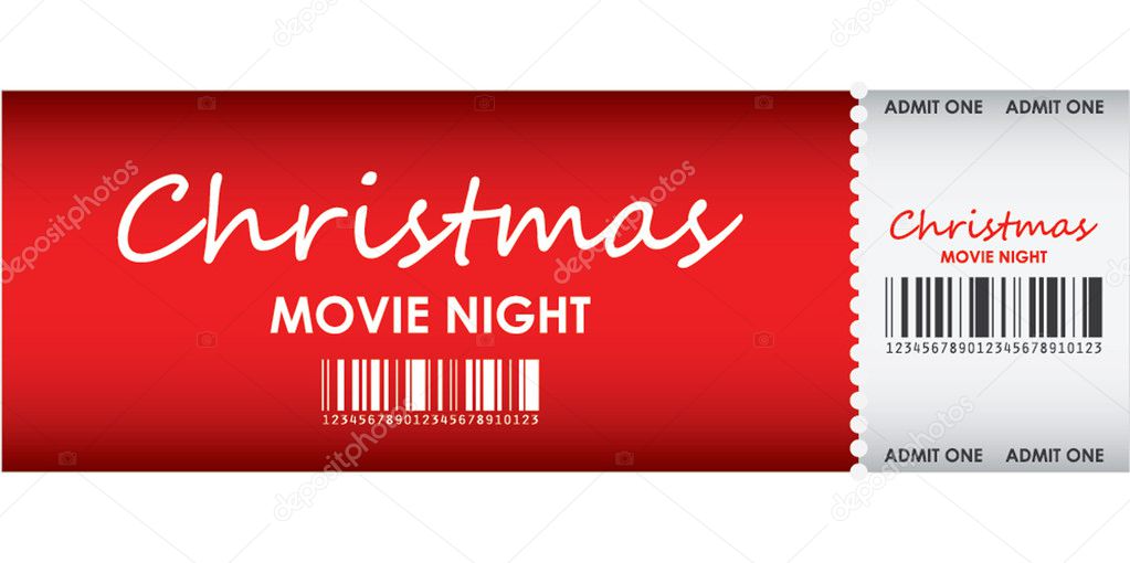Special red ticket for Christmas movie night