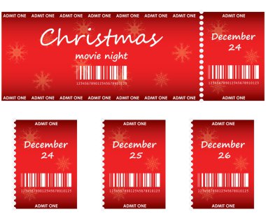 Special red tickets for Christmas clipart