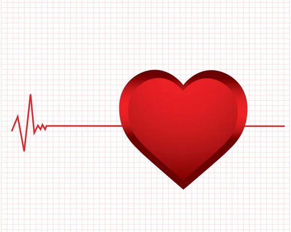 Fondo vectorial con un monitor de latidos cardíacos — Vector de stock