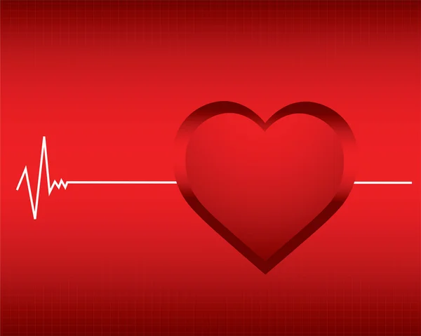 Fondo vectorial con un monitor de latidos cardíacos — Vector de stock