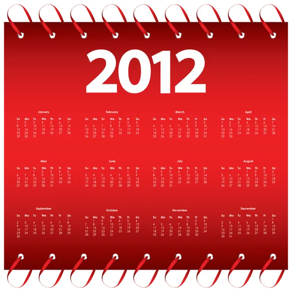 Calendario vettoriale 2012 — Vettoriale Stock