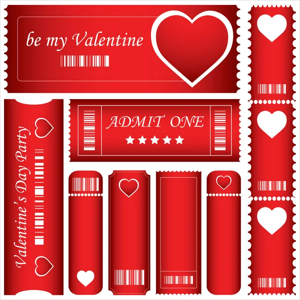 Bilhetes especiais para o Dia dos Namorados — Vetor de Stock