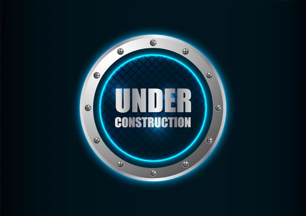 Special under construction background with metallic design — Stock Vector