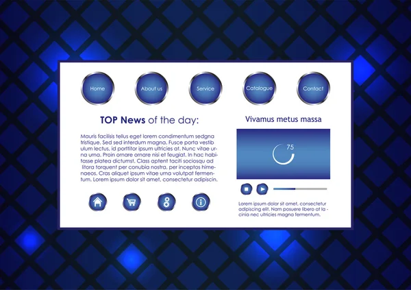 Modèle de site Web d'entreprise bleue — Image vectorielle