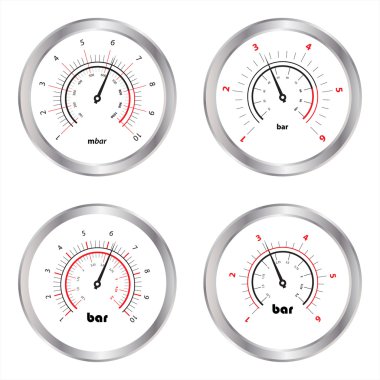 Set of manometers, isolated on white background clipart