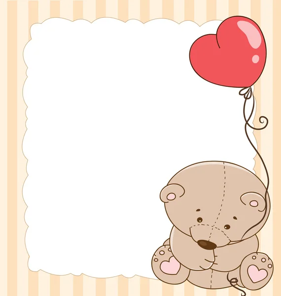 Karte mit einem Teddybär Stockillustration
