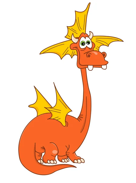 Dessin animé dragon rouge — Image vectorielle