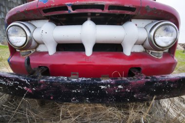 Front of an old truck.