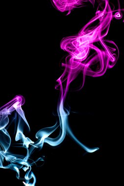 Blue and pink smoke designs. clipart