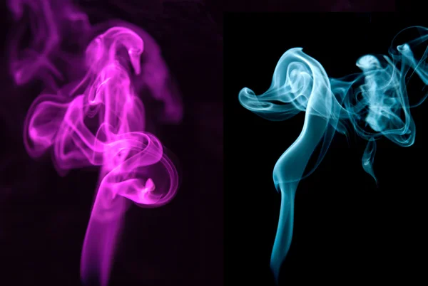 Dwie przeciwstawne formy dymu. — Zdjęcie stockowe