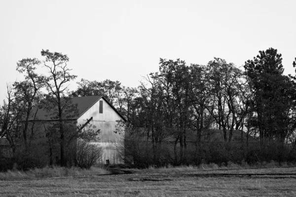 Old barn by field. — Stock Photo, Image