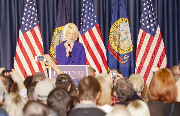 Calista Gingrich introduces Newt. — Stock Photo, Image