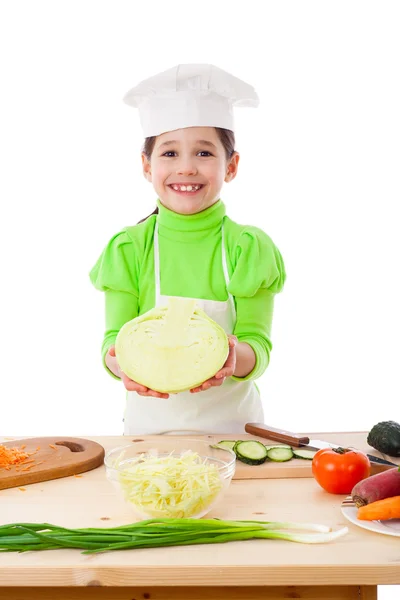 Little cooker with cabbage — Stock Photo, Image
