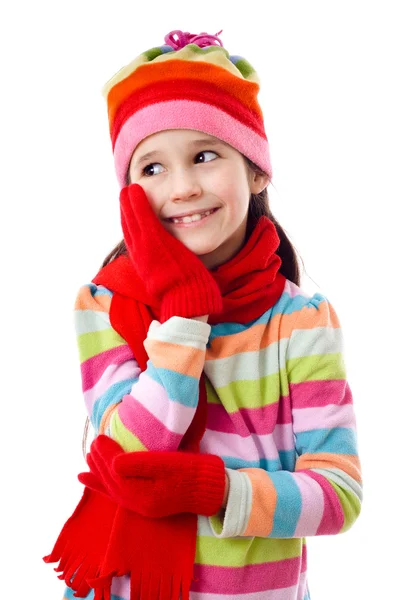 겨울 옷을 입은 소녀 — 스톡 사진