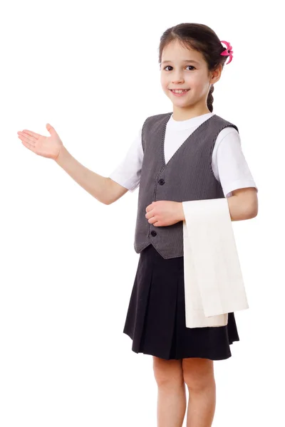 Pequeña camarera con toalla — Foto de Stock