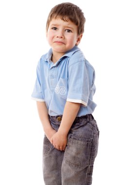 Little boy need a pee clipart