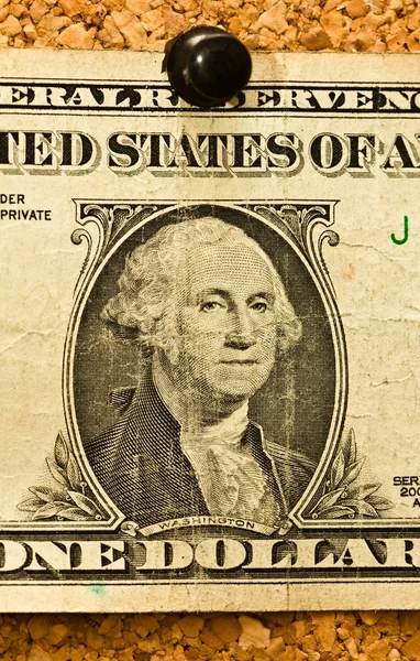 Close Up Dollar on Cork — Stock Photo, Image