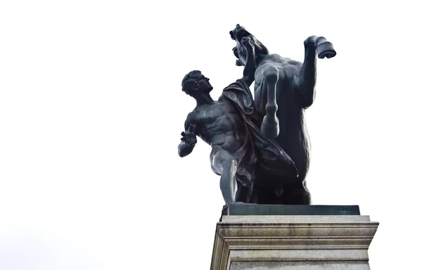 Bronzová socha krotitele koní — Stock fotografie