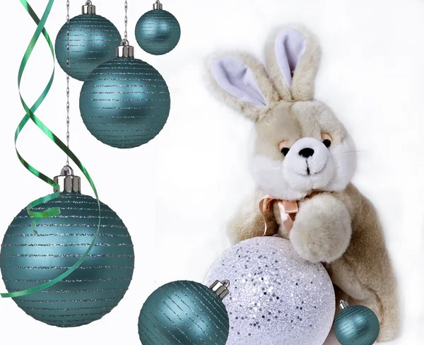 Kerstballen en speelgoed — Stockfoto