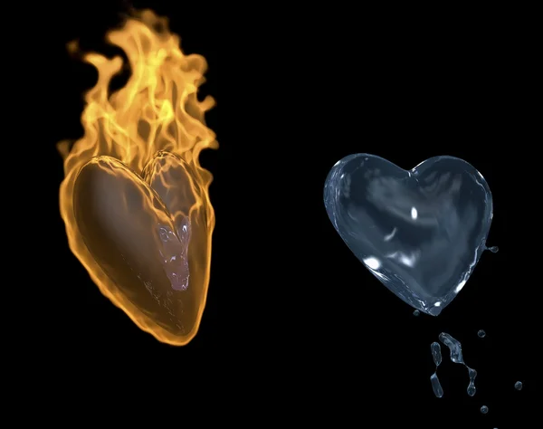 Hot heart and water — Stock Photo, Image